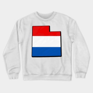 Red, White, and Blue Utah Outline Crewneck Sweatshirt